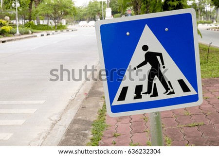 Crossing Traffic Signs safety concept 