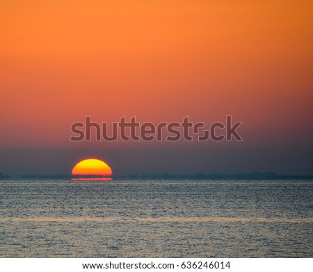 Sunrise over Tampa Bay in Saint Petersburg, Florida.