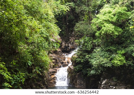 Beautiful Philu Waterfall in the wild at national park Chanthaburi