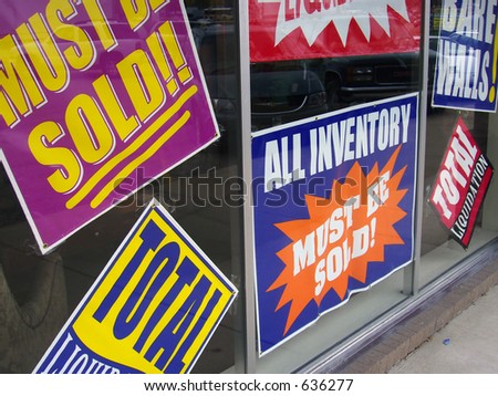 Everything must go! Sale! Sale! Sale!
