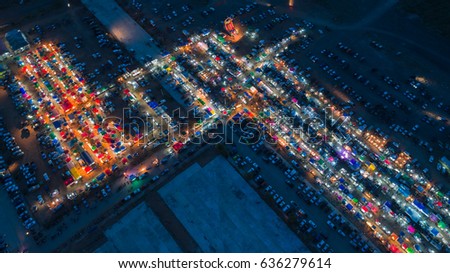 Aerial view outdoor market