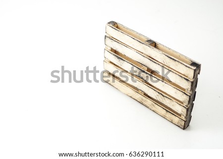 6 inch wooden pallet over the white background.