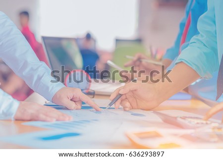 Business work concept Planning, Teamwork for Success organization. Selective focus and soft flare filter.