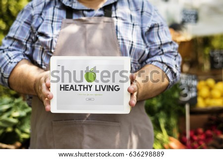 Healthy Eating Food Lifestyle Organic Wellness Word Graphic