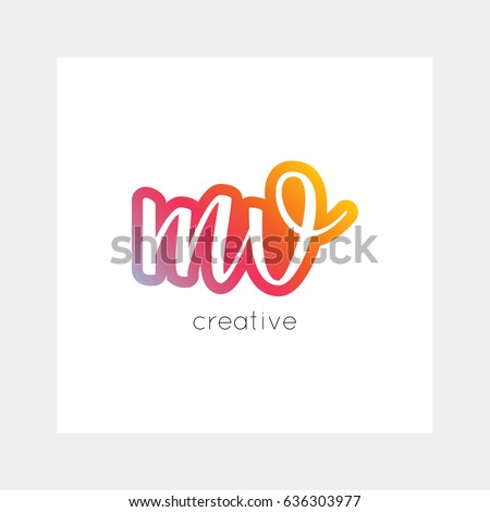 MV logo, vector. Useful as branding, app icon, alphabet combination, clip-art.