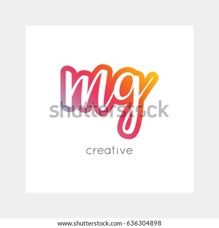 MG logo, vector. Useful as branding, app icon, alphabet combination, clip-art.
