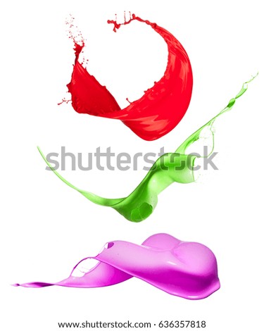 Color splash isolated on white background.