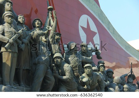Korean war against US - Pyongyang, North Korea Royalty-Free Stock Photo #636362540