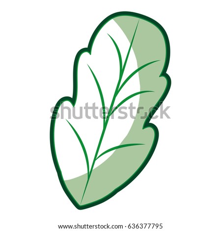 green silhouette of leaf of beet with thick contour vector illustration