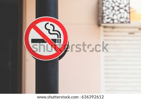 Don't smoke sign in public area