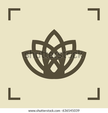 Abstract Flower Lily logo vector line icon