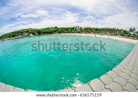 The beautiful beach of famous island "Koh Racha" at Phuket, Thailand taken by fisheye lens