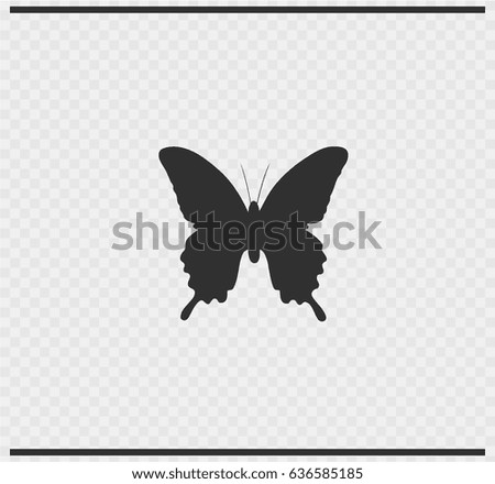 butterfly icon black color on transparent background