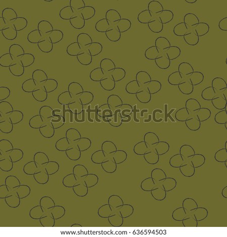 Seamless abstract floral pattern. Geometric leaf ornament. Graphic modern pattern