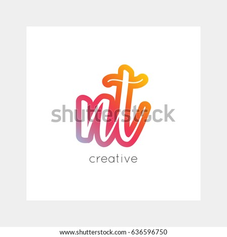 NT logo, vector. Useful as branding, app icon, alphabet combination, clip-art.