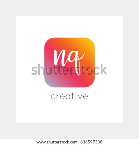 NQ logo, vector. Useful as branding, app icon, alphabet combination, clip-art.