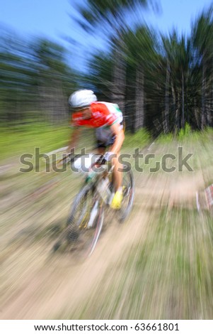 intentional motion blur abstract of a bike ride