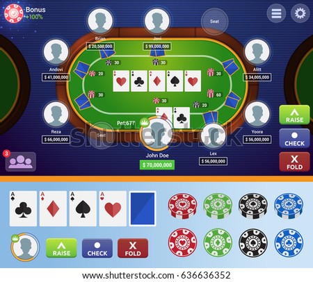 Modern Online Poker Table Game User Interface