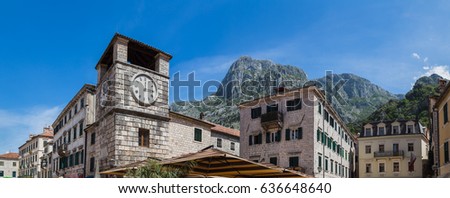 The coastal town of Kotor in Montenegro tucked away at a secluded part of the Gulf of Kotor under broody mountains.