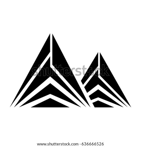 Mountain peak emblem icon