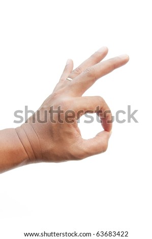 hand as white background