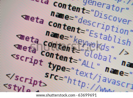 HTML code on screen