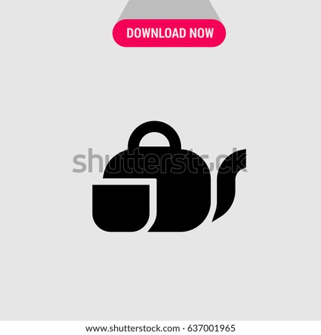 Tea Pot & Cup Vector Icon, The symbol of set consisting of cup and kettle. Simple, modern flat vector illustration for mobile app, website or desktop app  