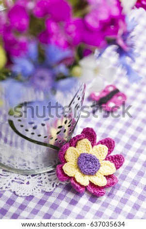 bunch of flowers with decoration