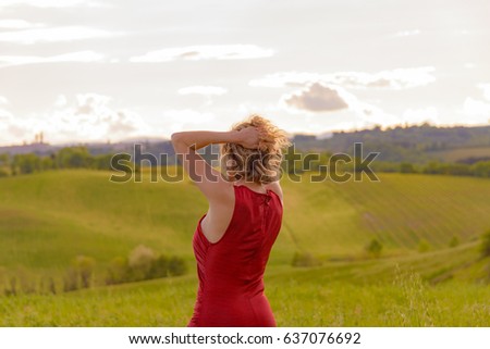 Picture of girl with red dress