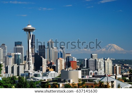 A picture of downtown Seattle in Washington, USA.