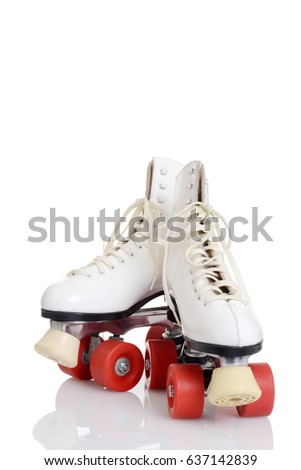 women roller skates quad with red wheels