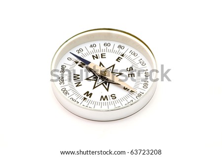 Tourist compass on a white background