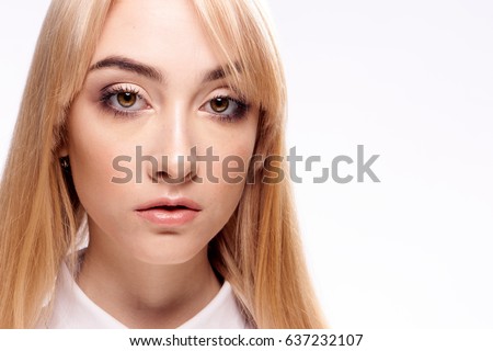  portrait of a beautiful blonde closeup                              