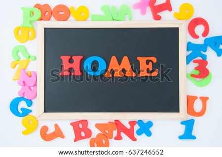 home word on the black board 
