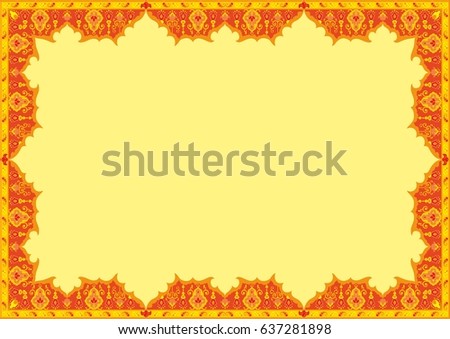 Vector pattern with a pattern of oriental carpet. Ethnic floral ornament colorful rugs can be used for illustration, restaurant menu, advertising