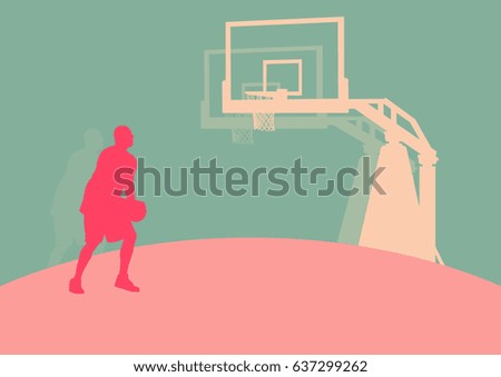 Basketball man player relaxing vector abstract background