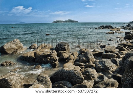 Rocks , sea and blue sky - phuket Thailand