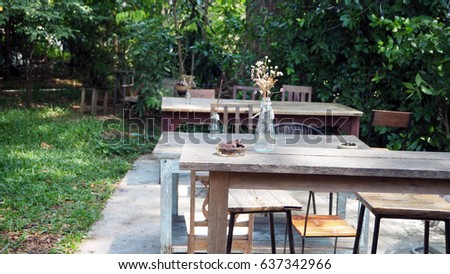 Dinning table in the garden