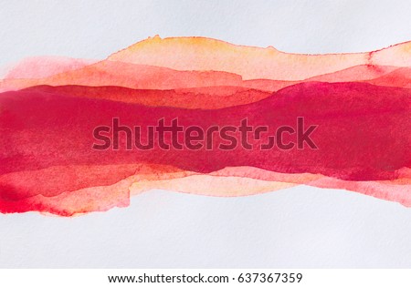 Horizontal strip of watercolors. Red multi-layer smears Royalty-Free Stock Photo #637367359