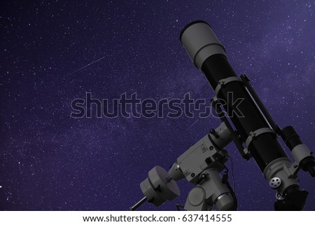 Starry sky and telescope