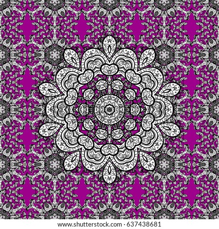 Magenta background. Doodle background in vector with doodles, flowers and paisley. Vector ethnic pattern can be used for wallpaper, pattern fills, coloring books and pages for kids and adults.