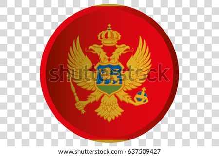 A 3D Button of the Flag of  Montenegro