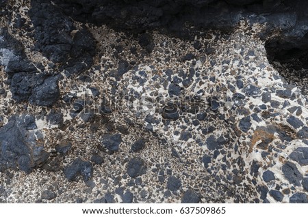 Texture of volcanic rocks in Fuerteventura, Spain.