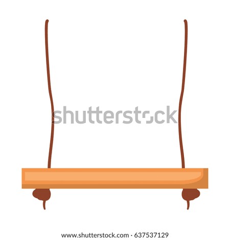 white background with swing pendant of ropes vector illustration