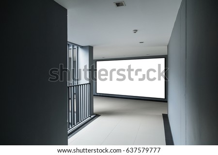 corridor with blank wall and blank signage for your text