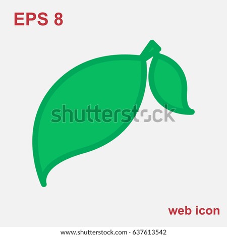 Leaf Vector Icon or Element for Eco and Bio Logos Isolated
