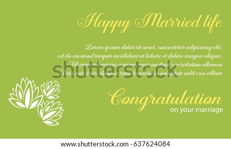 Wedding invitation with green background
