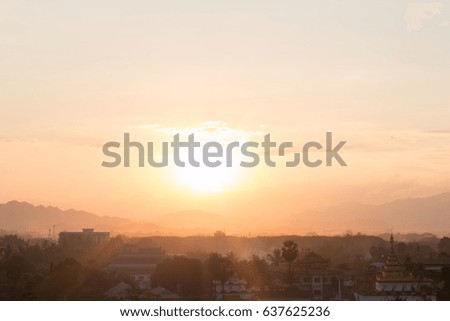 Sunlight, sky and mountain