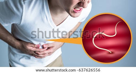 parasitic worm and food poisoning. Royalty-Free Stock Photo #637626556