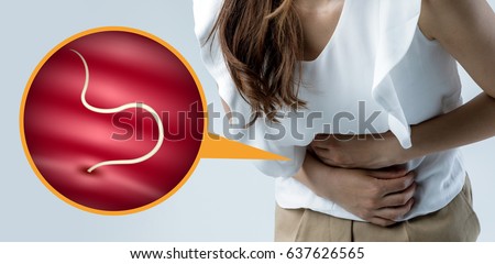 parasitic worm and food poisoning. Royalty-Free Stock Photo #637626565